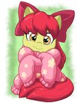  2017 amber_eyes apple_bloom_(mlp) bow clothing cute equine female friendship_is_magic horse latecustomer mammal my_little_pony pony portrait solo sweater 