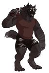  2017 4_toes 5_fingers anthro barefoot biped black_bottomwear black_clothing black_eyes black_fur black_nose black_underwear boxers_(clothing) canine claws clothed clothing digital_media_(artwork) digitigrade evane front_view full-length_portrait fur grey_claws grey_fur grey_tail grin hi_res hybrid hyena jules_(evane) looking_at_viewer male mammal multicolored_fur ooh portrait red_clothing red_shirt red_topwear shirt simple_background smile snout solo standing tank_top teeth toe_claws toes underwear waving white_background wolf 