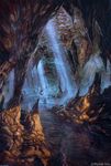  arsenixc cave commentary_request highres indoors no_humans rock scenery stalactite stalagmite sunlight water watermark 