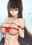  areola_slip areolae bad_id bad_pixiv_id bangs black_hair blunt_bangs breasts commentary_request cyicheng fingers_together heart jabami_yumeko jewelry kakegurui large_breasts long_hair looking_at_viewer nail_polish naked_ribbon navel necklace parted_lips red_eyes red_nails red_ribbon ribbon self_gift shaded_face smile solo stomach upper_body very_long_hair 