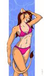  anthro bikini brandt clothing feline female invalid_tag lion lionclaw1 mammal nipples sascha swimmingsuit swimsuit 