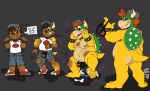  anus beaver bowser bulge butt clothing grey_background koopa leather looking_back mammal mario mario_bros nintendo panties questionable_consent ripping_clothing rodent scalie simple_background solo sylvanedadeer transformation underwear video_games 