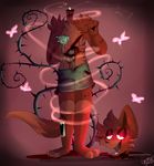  2017 anthro blood canine caramelcraze digital_media_(artwork) five_nights_at_freddy&#039;s fox foxy_(fnaf) fur glowing glowing_eyes hi_res male mammal simple_background solo video_games 