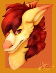  2017 digital_media_(artwork) dragon eastern_dragon fur furred_dragon headshot_portrait hi_res looking_at_viewer male mane orange_fur portrait red_eyes red_mane royal_(character) royalagate_(artist) serious shaded simple_background solo 