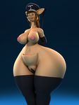  2017 3d_(artwork) abigail_roo anthro anthroanim areola big_butt breasts brown_hair butt clothing digital_media_(artwork) female hair hi_res huge_butt hyper kangaroo mammal marsupial nipples pussy riding_crop simple_background smile solo thick_thighs uniform whip wide_hips 