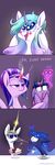  2017 alternate_hairstyle banana blue_eyes blush comic dessert equine female food friendship_is_magic fruit ghost halo horn ice_cream mammal my_little_pony princess_celestia_(mlp) princess_luna_(mlp) rarity_(mlp) spirit spit_take starlight_glimmer_(mlp) tears twilight_sparkle_(mlp) underpable unicorn 