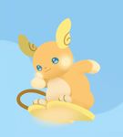  2017 3_toes alolan_raichu ambiguous_gender animated anthro beady_eyes biped blinking blue_background blue_eyes bouncing brown_nose brown_tail brown_tongue digital_drawing_(artwork) digital_media_(artwork) electricity floating gloves_(marking) glowing glowing_cheeks glowing_markings glowing_tail high_framerate hindpaw long_tail loop low_res mammal markings mootecky nintendo nude on_tail open_mouth open_smile orange_body paws pok&eacute;mon regional_variant rodent simple_background smile socks_(marking) solo suspended_in_midair tan_body toes toony two_tone_body video_games yellow_tail 