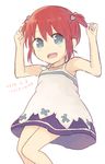  blue_eyes child dress jyaco7777 kairi_(kingdom_hearts) kingdom_hearts looking_at_viewer red_hair short_hair solo younger 