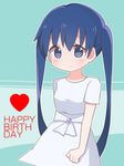  blue_eyes blue_hair happy_birthday highres kabukin kin-iro_mosaic komichi_aya long_hair looking_at_viewer twintails 