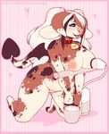  &lt;3 2017 absurd_res anthro bell_collar belly big_belly big_breasts big_thighs biped black_body black_hair black_spots black_tail black_wings blue_eyes blush border bovine breast_milking breasts brown_body brown_hair brown_horn brown_spots brown_tail bucket cattle collar demon digital_drawing_(artwork) digital_media_(artwork) digitigrade dipstick_horn dripping eyelashes facial_piercing female freckles front_view full-length_portrait hair hair_over_eye half-closed_eyes hi_res holding_object hooved_fingers hooves horn humanoid_hands hybrid kneeling lactating lip_piercing long_hair long_tail looking_down looking_pleasured machine mammal membranous_wings milk milking_machine mostly_nude multicolored_body multicolored_hair multicolored_tail naked_collar nipples open_mouth open_smile overweight overweight_female pattern_background piebald piebald_body piercing pigtails pink_background pink_border pink_nipples pink_nose pink_pussy pink_tongue portrait pussy shadow simple_background sinfuldreams15 small_waist small_wings smile snakebite_piercing solo spade_tail spots spotted_body spotted_tail striped_background tongue tongue_out two_tone_horn voluptuous watermark white_body white_hair white_horn white_spots white_tail wings 