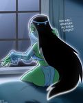  black_hair breasts butt clothed clothing danny_phantom desiree_(danny_phantom) dltoon female genie ghost green_skin hair humanoid looking_at_viewer monster nickelodeon not_furry open_mouth pussy red_eyes smile solo spirit 