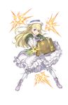  :o blonde_hair blue_eyes bow braid briefcase chain dress firing flower frilled_dress frills full_body gloves green_dress hat hat_flower highres long_hair looking_at_viewer makaria monica_golding official_art princess_principal princess_principal_game_of_mission solo standing transparent_background umbrella_gun very_long_hair white_gloves white_hat white_legwear white_umbrella wind wind_lift 