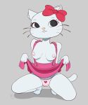  anthro areola bow breasts clothed clothing clothing_lift domestic_cat felid feline felis female hello_kitty hello_kitty_(character) legwear mammal nipples nylonlyon panties sanrio skirt skirt_lift socks solo underwear 