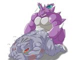 anal anal_penetration biceps big_muscles cum cum_in_ass cum_inside doggystyle duo from_behind gay huge_muscles machoke male muscles nidoking nintendo nude penetration pok&#233;mon pokemon puyopuyo sex video_games 
