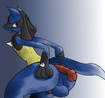  anal balls butt canine disembodied_penis knot looking_back lucario male male/male mammal nintendo open_mouth otterjunk penis pok&eacute;mon video_games 