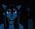  animated anthro black_and_blue blinking breasts canine cleavage clothed clothing cute dog eyes_closed female ghost ghost_pupper hair hladilnik mammal mlem reflection smile solo spirit tongue tongue_out 