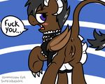  2017 anus blush brown_fur clothing digital_media_(artwork) dragon equine female fur hair horse hybrid mammal my_little_pony open_mouth pokefound pony pussy simple_background solo tongue 