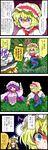  absurdres alice_margatroid blonde_hair breasts comic commentary_request hat highres kirisame_marisa large_breasts multiple_girls noel_(noel-gunso) partially_translated patchouli_knowledge touhou translation_request witch witch_hat 