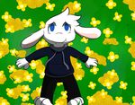  anniversary asriel_dreemurr blue_eyes boss_monster caprine clothed clothing contimplatininspiratio cub flower goat male mammal monster nature plant undertale video_games young 