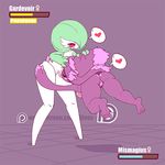  18 2017 animated anthro anus battle breasts butt digital_media_(artwork) diives duo female female/female gardevoir invalid_tag licking mature mismagius nintendo nipples pok&eacute;mon pussy tongue tongue_out video_games 