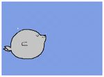  &lt;3 ambiguous_gender animated bubble cute english_text greeting happy keke mammal marine obese on_glass overweight pinniped seal smile speech_bubble squish swimming text toony underwater water waving 