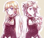  ange_(princess_principal) blonde_hair blue_eyes blush eyewear_removed fuyu_rin glasses grey_hair long_hair multiple_girls princess_(princess_principal) princess_principal school_uniform short_hair smile 