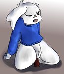  anal bottomless cave_story clothed clothing female lagomorph mammal mimiga pussy sue_sakamoto tagme toy video_games 