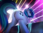  2017 anatomically_correct anatomically_correct_pussy animal_genitalia animal_pussy anus butt cutie_mark equine equine_pussy female feral friendship_is_magic hair hi_res horn looking_at_viewer mammal my_little_pony pussy shydale solo unicorn vinyl_scratch_(mlp) 