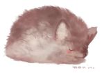  animal blush commentary_request eyes_closed fluffy from_side manino_(mofuritaionaka) no_humans original simple_background sleeping u_u white_background wolf 