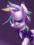  alternate_hairstyle blue_eyes clothing equine female friendship_is_magic horn jacket leather leather_jacket mammal my_little_pony portrait punk raikoh-illust rarity_(mlp) solo unicorn 