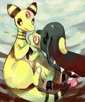  2015 absurd_res ambiguous_gender ampharos black_eyes digital_media_(artwork) digital_painting_(artwork) duo feral hand_holding hi_res mawile nintendo pok&eacute;mon pok&eacute;mon_mystery_dungeon red_eyes rinnai-rai video_games 