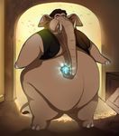  anthro avian bird bottomless clothed clothing ed_shapeshifter elephant magic mammal obese overweight post_transformation prehensile_(disambiguation) ruins trunk tusks 