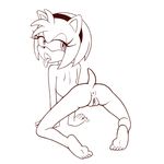  5_fingers 5_toes all_fours amy_rose anus barefoot butt eyelashes fangs female half-closed_eyes hedgehog line_art mammal monochrome nude open_mouth parasite_(artist) presenting presenting_hindquarters pussy raised_tail rear_view solo sonic_(series) toes tongue tongue_out 