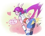  anthro aquatic_dragon breasts butt butt_slap clothed clothing dragon female freedom_planet freedom_planet_2 hair hi_res horn hybrid long_hair mammal purple_hair sash_lilac simple_background slap video_games white_background zelen 