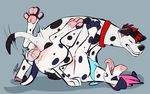  2017 balls canine cobalt_(cobaltdawg) dalmatian dog duo feral freckles_(character) fur mammal motion_lines pastelcore paws penetration simple_background vaginal vaginal_penetration 