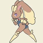  2017 4_fingers anthro bow_tie brown_fur bunny_costume butt clothing costume digital_media_(artwork) female fur hand_on_butt itsunknownanon leotard long_ears looking_at_viewer lopunny nintendo pok&eacute;mon pose presenting presenting_hindquarters purple_eyes rear_view simple_background smile solo standing tight_clothing video_games 