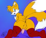  all_fours anal anal_fingering anthro anus backsack balls blush butt canine circumcised clothing embarrassed fingering fingering_self fox gaping gaping_anus genital_focus greyscale half-erect humanoid_penis legwear line_art looking_at_viewer looking_back male mammal masturbation miles_prower monochrome mostly_nude multi_tail open_mouth penis perineum raised_tail rear_view signature soina solo sonic_(series) spread_anus spreading vein veiny_penis young 