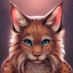  2017 ambiguous_gender anthro blue_eyes feline goldendruid lynx mammal pink_nose solo watermark whiskers 