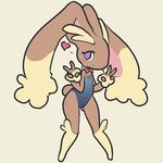 &lt;3 2017 4_fingers anthro blush bow_tie brown_fur bunny_costume clothing costume digital_media_(artwork) eyelashes female fur itsunknownanon leotard long_ears looking_at_viewer lopunny nintendo pok&eacute;mon pose purple_eyes simple_background smile solo standing tight_clothing v_sign video_games 