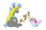  2017 armor doll duo equine feathered_wings feathers female feral flurry_heart_(mlp) friendship_is_magic hair helmet horn magic male mammal multicolored_hair my_little_pony open_mouth royal_guard_(mlp) siansaar smile spread_wings toy unicorn winged_unicorn wings young 