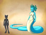 2017 abiga&iuml;l anthro blue_scales breasts digital_drawing_(artwork) digital_media_(artwork) dragon evilymasterful female front_view hybrid naga nipples nude reptile scales scalie simple_background smile snake yellow_eyes yellow_scales 