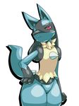  ambiguous_gender dlrowdog looking_at_viewer lucario nintendo pinup pok&eacute;mon pose red_eyes solo video_games 