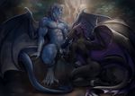  anthro ball_fondling balls dragon duo fellatio fondling horn licking male male/male muscular muscular_male nude oral outside penis penis_lick rakisha sex tongue tongue_out wings 