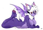  amakuchi anthro bat big_breasts bloody_bat breasts butt colored female fur hi_res looking_at_viewer lying mammal nude paws shiny simple_background solo white_background 