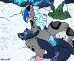  2017 anal anal_penetration animal_genitalia anthro balls black_fur blue_eyes blue_fur blue_hair blue_penis blue_tongue butt canine cowgirl_position cum cum_in_ass cum_in_pussy cum_inside cyan_hair digital_media_(artwork) diphallism dire_wolf double_penetration duo erection feline female fur green_eyes green_hair hair hand_on_hip iroxykun knot larger_female leopard male male/female mammal multi_penis multicolored_fur multicolored_hair on_top pawpads paws penetration penis sex size_difference smaller_male smile snow snow_leopard strifeheart_crescentmoon teeth tongue tree vaginal vaginal_penetration white_fur winter wolf 