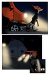  2017 akiric anthro canine car cellphone clothed clothing comic disney duo fox holding_object male mammal mustelid nick_wilde night phone street street_lamp van vehicle weasel zootopia 