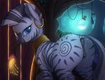  2017 anatomically_correct anatomically_correct_pussy anus butt cutie_mark ear_piercing equine female feral friendship_is_magic hair hi_res looking_at_viewer mammal my_little_pony piercing pussy shydale solo zebra zecora_(mlp) 