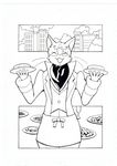  anthro cat comic doujinshi feline food kori-nio log_horizon male mammal nyanta plate 