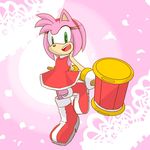  2017 amy_rose anthro big_head clothed clothing female fur gloves hedgehog mammal simple_background sonic_(series) tengoo_13 toony 