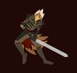  armor avian brown_fur fur gryphon lost_shade melee_weapon sword turz weapon white_fur 